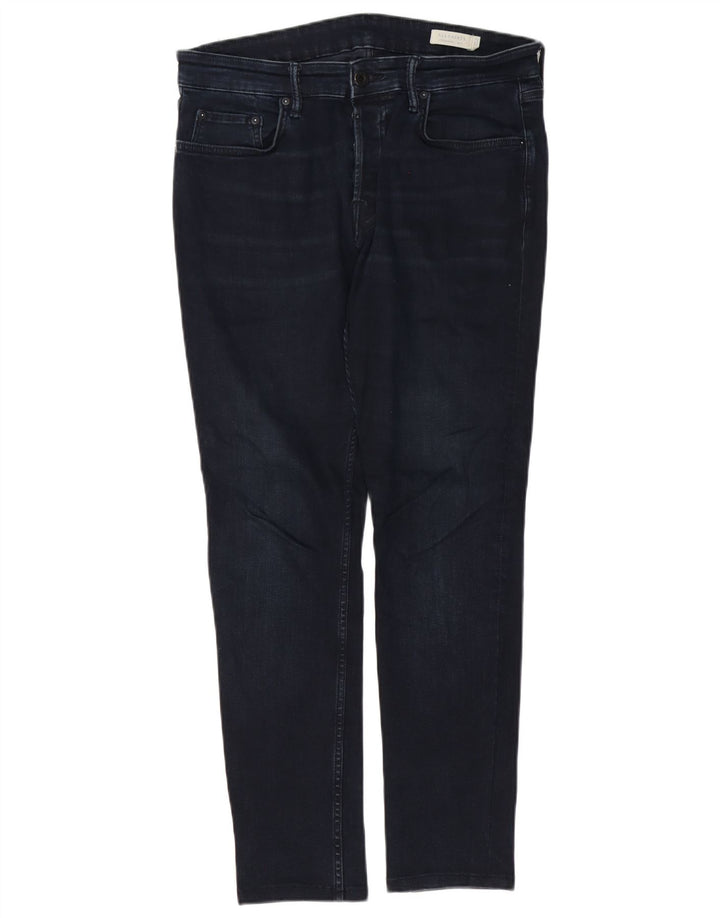 ALL SAINTS Mens Cigarette Slim Jeans W32 L29 Navy Blue Cotton
