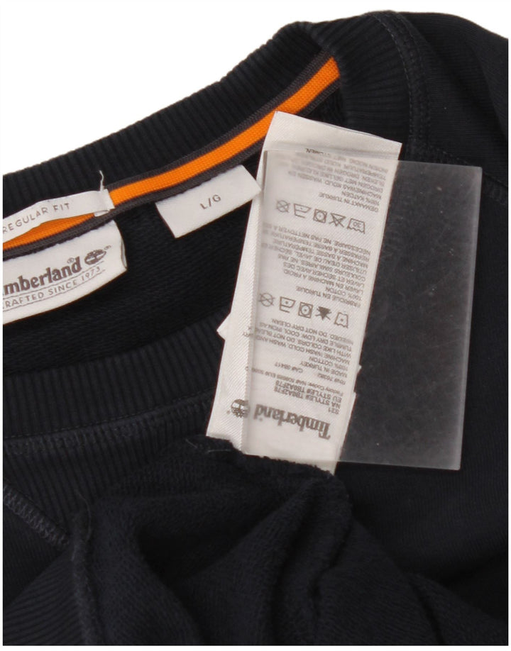 TIMBERLAND Mens Regular Fit Sweatshirt Jumper Large Navy Blue Cotton