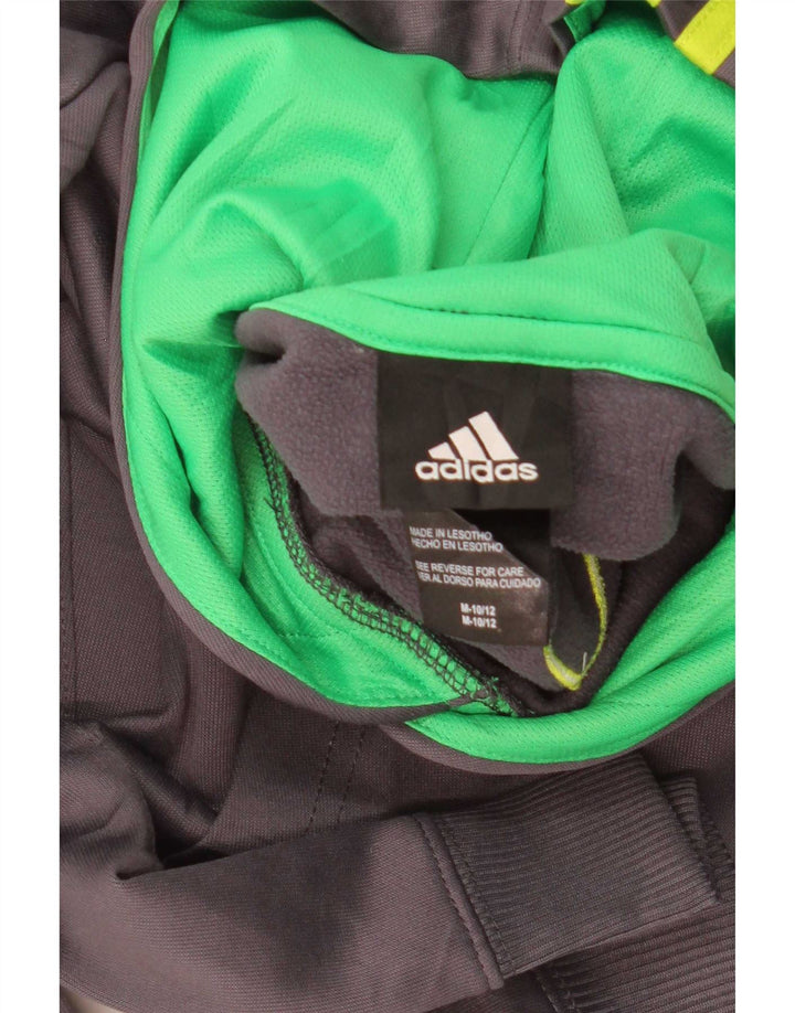 Adidas Herren Graphic Hoodie Pullover Mittelgraues Colourblock-Polyester