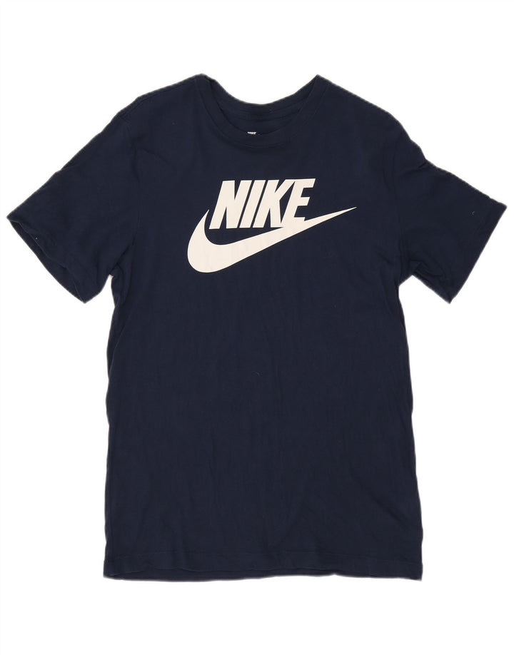 Nike Mens Graphic T-Shirt Top Small Navy Blue Cotton