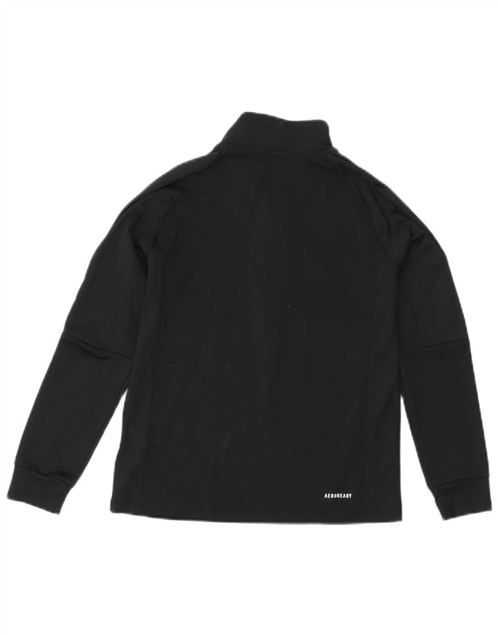 Top della tuta pullover Adidas Aeroready Zip Neck da ragazzo 9-10 anni nera