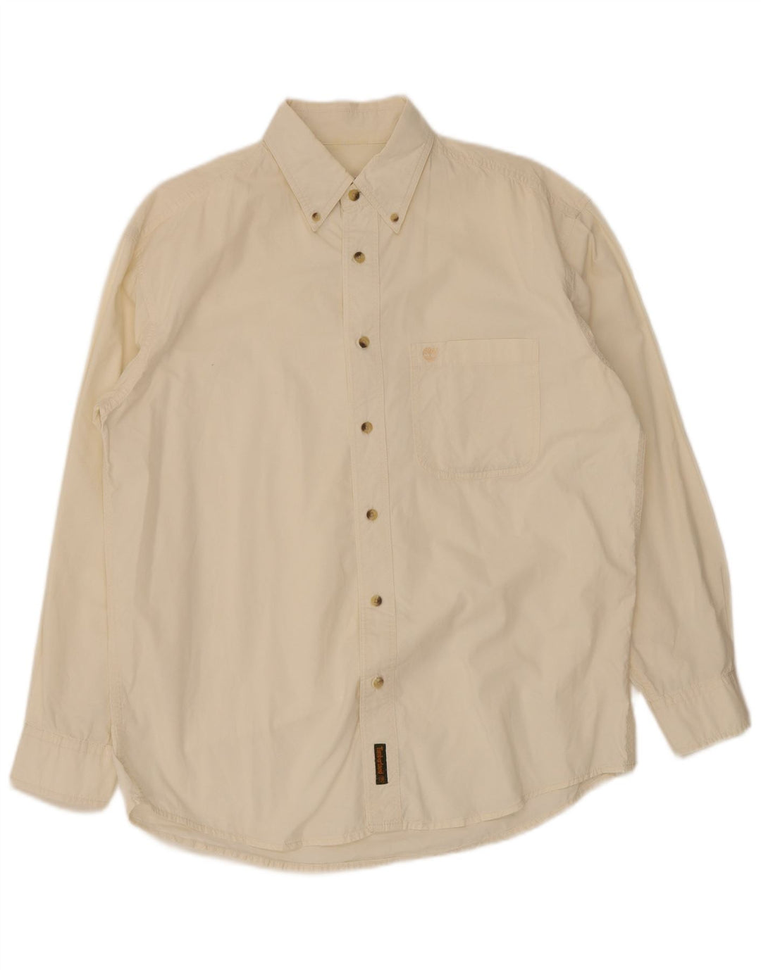 Timberland Mens Shirt Medium Beige Cotton