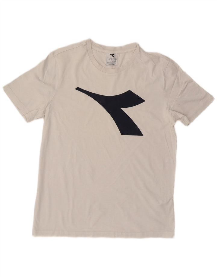 Diadora Mens Graphic T-Shirt Top Small White Cotton