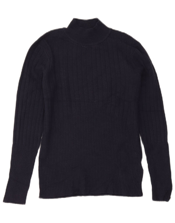 Marks & Spencer Dame Turtle Neck Jumper Sweater UK 12 Medium Navy Blue