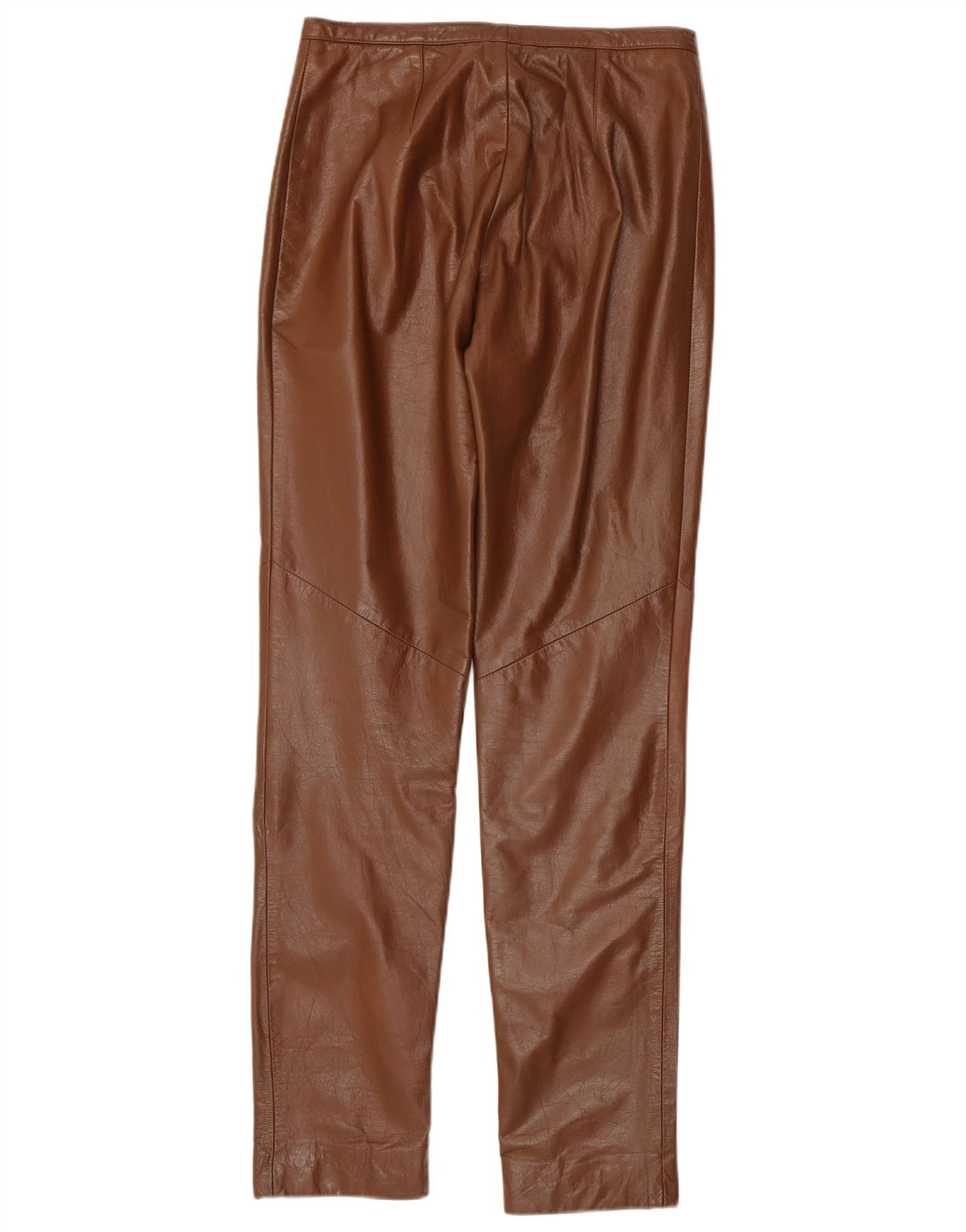 Hennes Womens Slim Leather Trousers EU 38 Medium W28 L33 Brown Leather