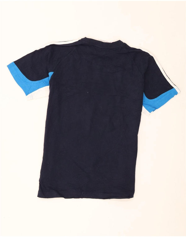 Adidas Boys T-Shirt Top 15-16 Years Navy Blue Colorblock Βαμβακερό