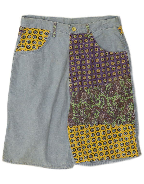 Fordocks Herre Bermuda Shorts IT 46 Small W30 Blue Patchwork Bomuld