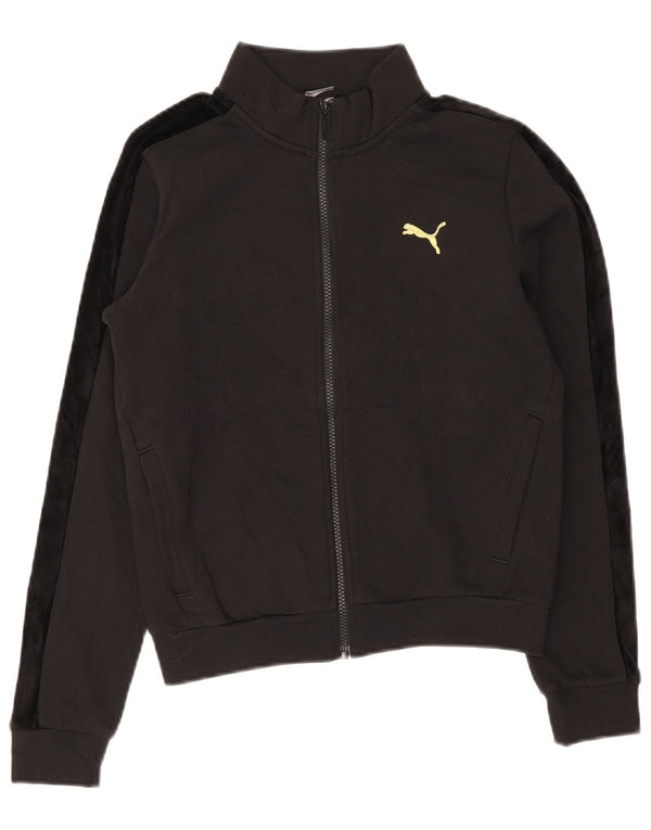 Puma Veste de survêtement graphique pour femme UK 6 XS Noir Colourblock Coton