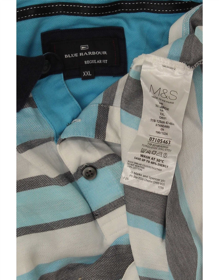 Polo Marks & Spencer da uomo blu Harbour 2XL a righe multicolori