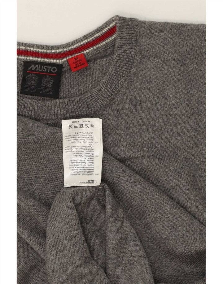 Musto Mens Crew Neck Jumper Sweater Medium Grey Cotton