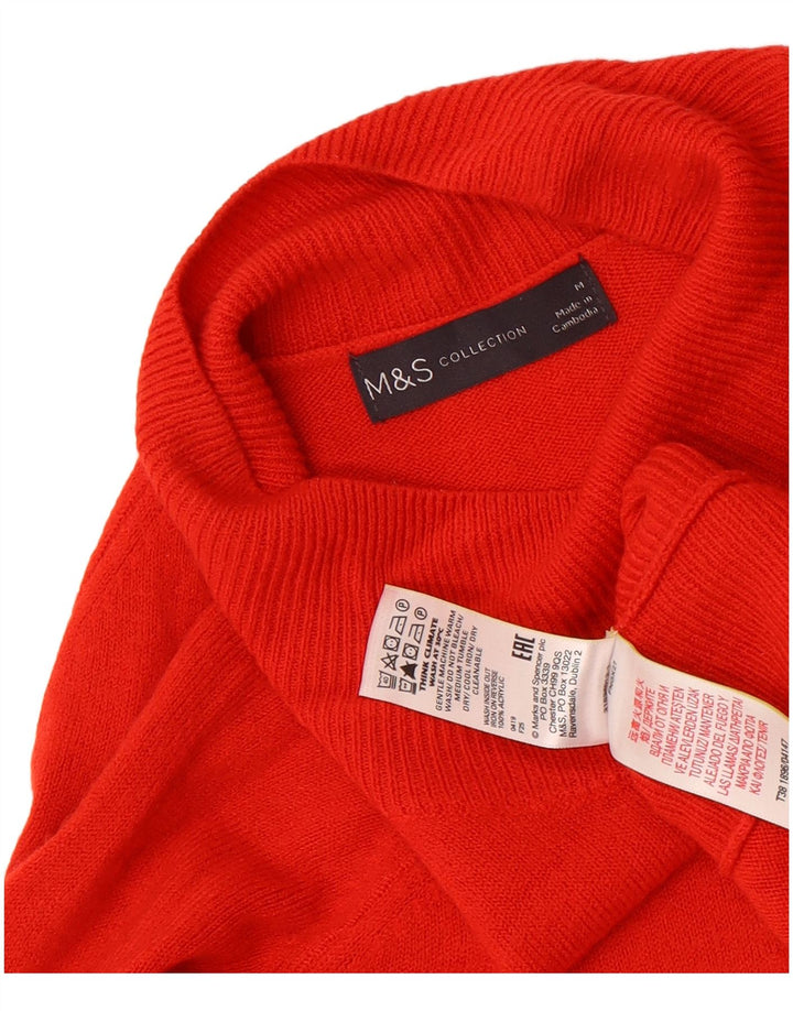 Maglione maglione a collo alto da donna Marks & Spencer UK 14 rosso medio