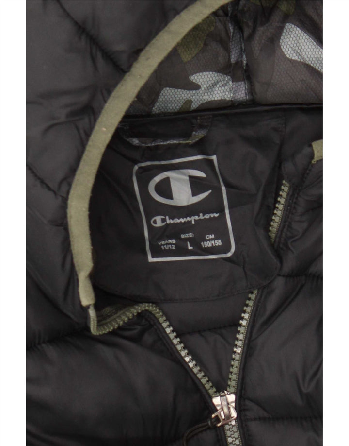 Champion Boys Hooded Padded Jacket 11-12 Years Large Black
