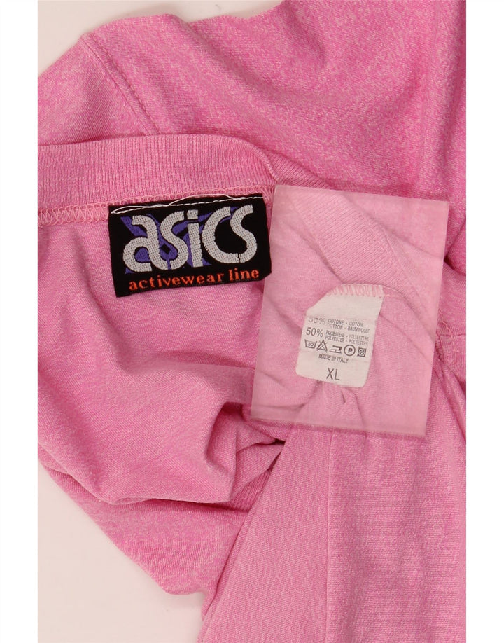 Asics Mens Graphic T-Shirt Top XL Pink Cotton