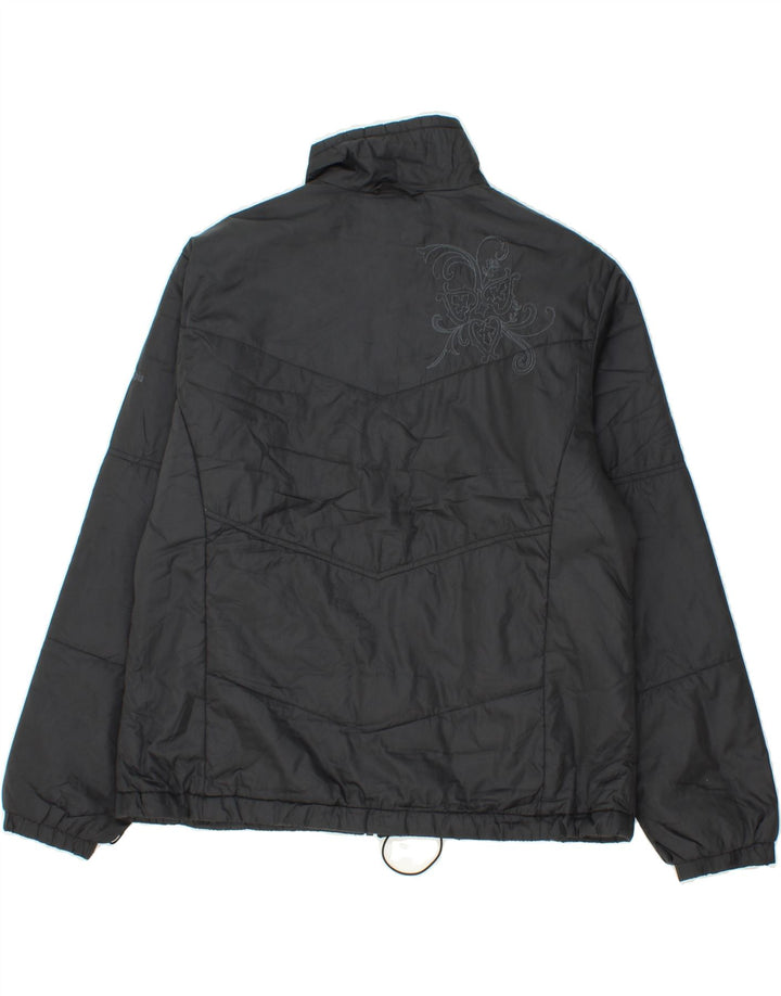 COLUMBIA Womens Padded Jacket UK 18 XL Black Floral Polyester Vintage Columbia and Second-Hand Columbia from Messina Hembry 