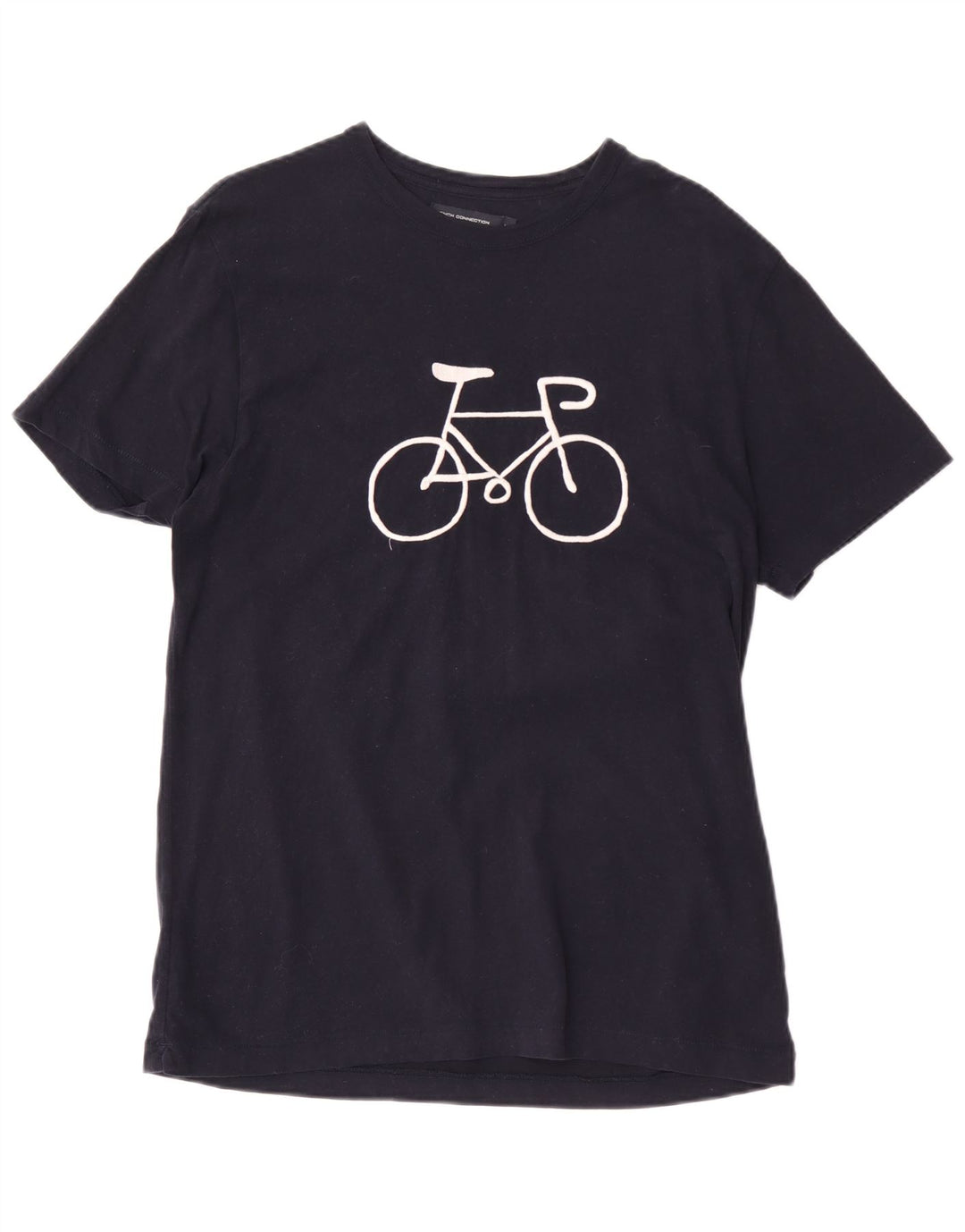 French Connection Mens Regular Fit Graphic T-Shirt Top Medium Navy Blue