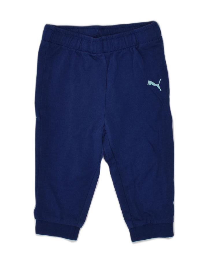 PUMA Baby Boys Tracksuit Trousers 9-12 Months Navy Blue Cotton | Vintage Puma | Thrift | Second-Hand Puma | Used Clothing | Messina Hembry 