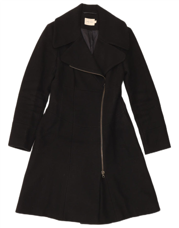 Reiss Dame Overfrakke UK 10 Lille Sort Uld