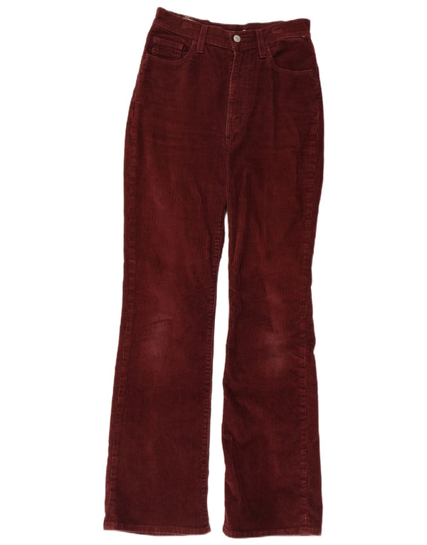 Levi's Womens Ribcage Bootcut Corduroy Trousers W26 L33 Burgundy Cotton