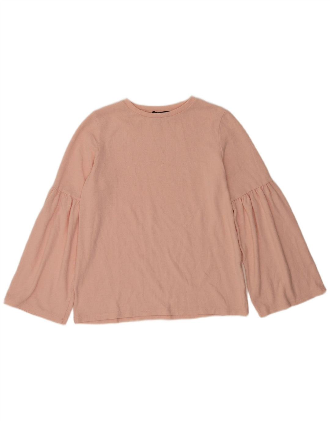 Zara Womens Trafaluc Long Sleeve Blouse Top UK 14 Medium Pink Polyester