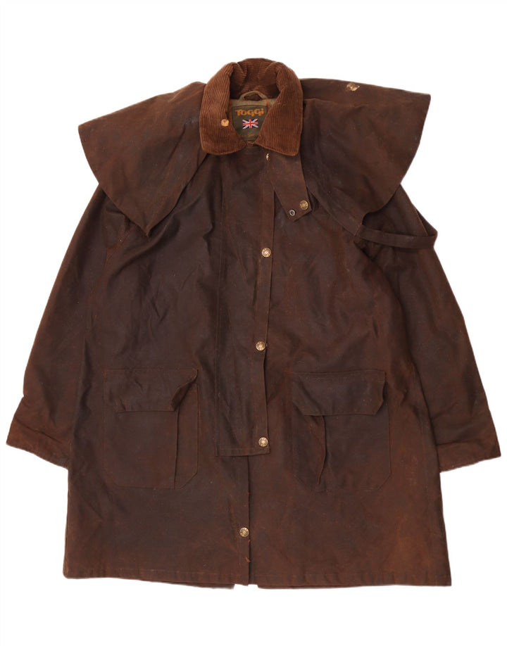 Toggi Womens Oversized Waxed Cotton Overcoat UK 16 Large Brown