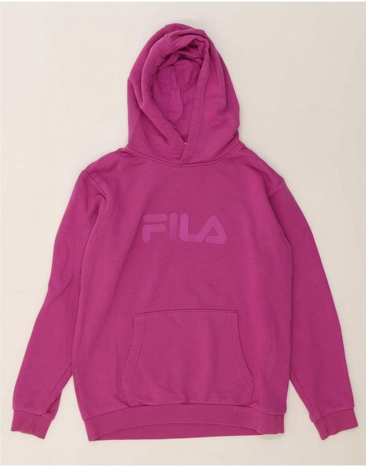 FILA Suéter gráfico feminino com capuz 13-14 anos algodão roxo