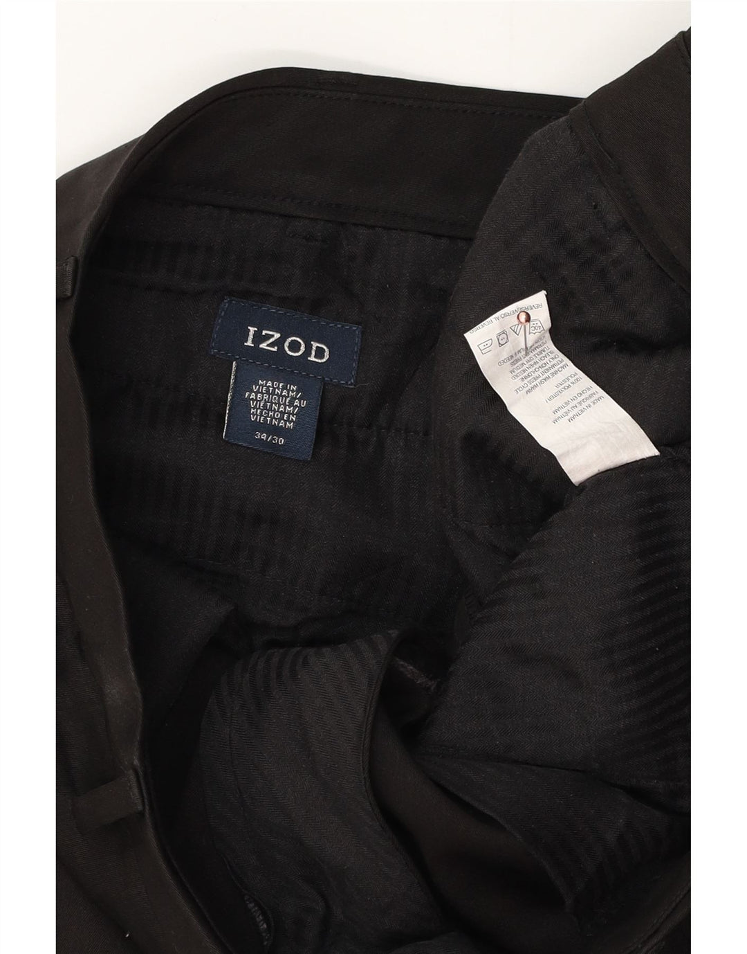 Ανδρικό ίσιο παντελόνι Chino IZOD W34 L30 Μαύρο πολυεστέρα