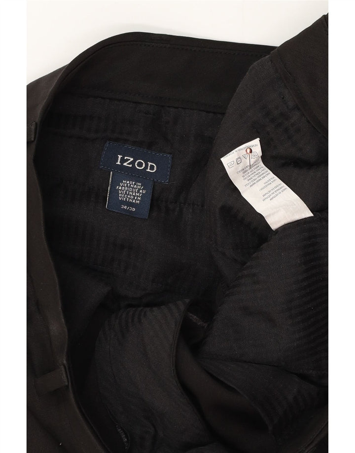 Ανδρικό ίσιο παντελόνι Chino IZOD W34 L30 Μαύρο πολυεστέρα
