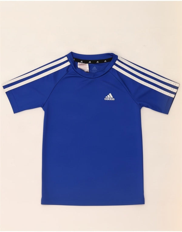 Adidas Boys Aeroready T-Shirt Top 7-8 År Blå Polyester