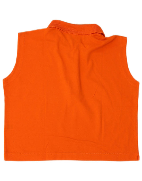 Diadora Womens Crop ærmeløs poloshirt UK 14 Medium Orange Bomuld