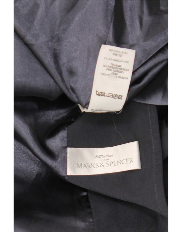Marks & Spencer Gabardina extragrande para mujer UK 10 Small Azul marino Modal