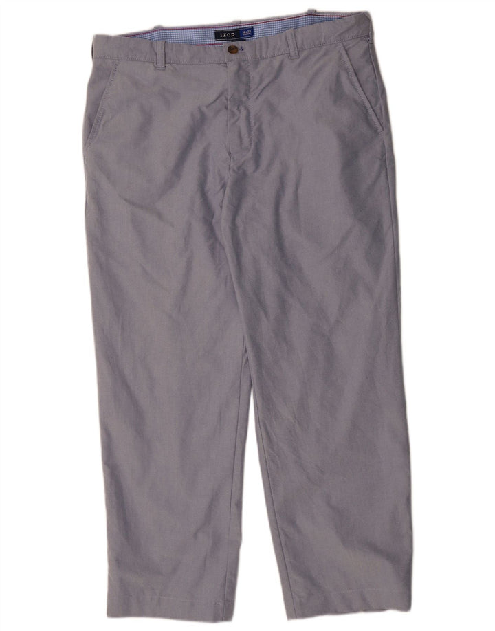Calça chino reta masculina IZOD W36 L29 algodão azul