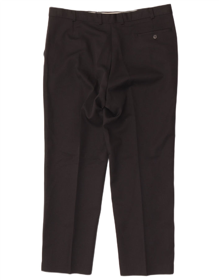 Pantaloni chino dritti da uomo Marks & Spencer W38 L29 poliestere nero
