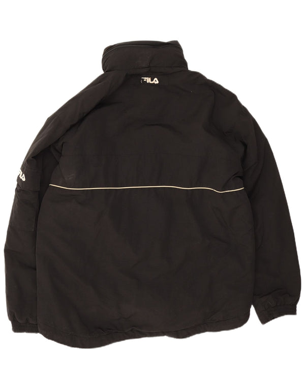 Fila Mens Hooded Padded Jacket UK 40 Large Black Polyamide