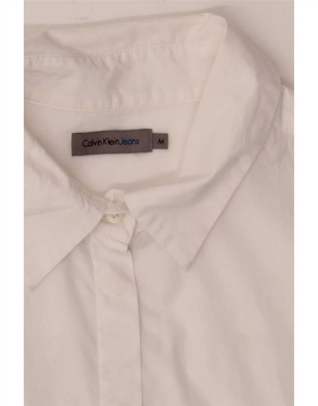 CALVIN KLEIN JEANS Womens Short Sleeve Shirt UK 14 Medium White Vintage Calvin Klein Jeans and Second-Hand Calvin Klein Jeans from Messina Hembry 