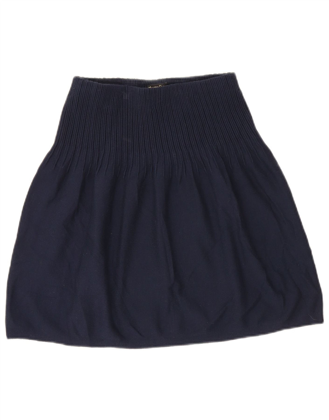 Massimo Dutti Womens Knit A-Line Skirt Small W26  Navy Blue Viscose