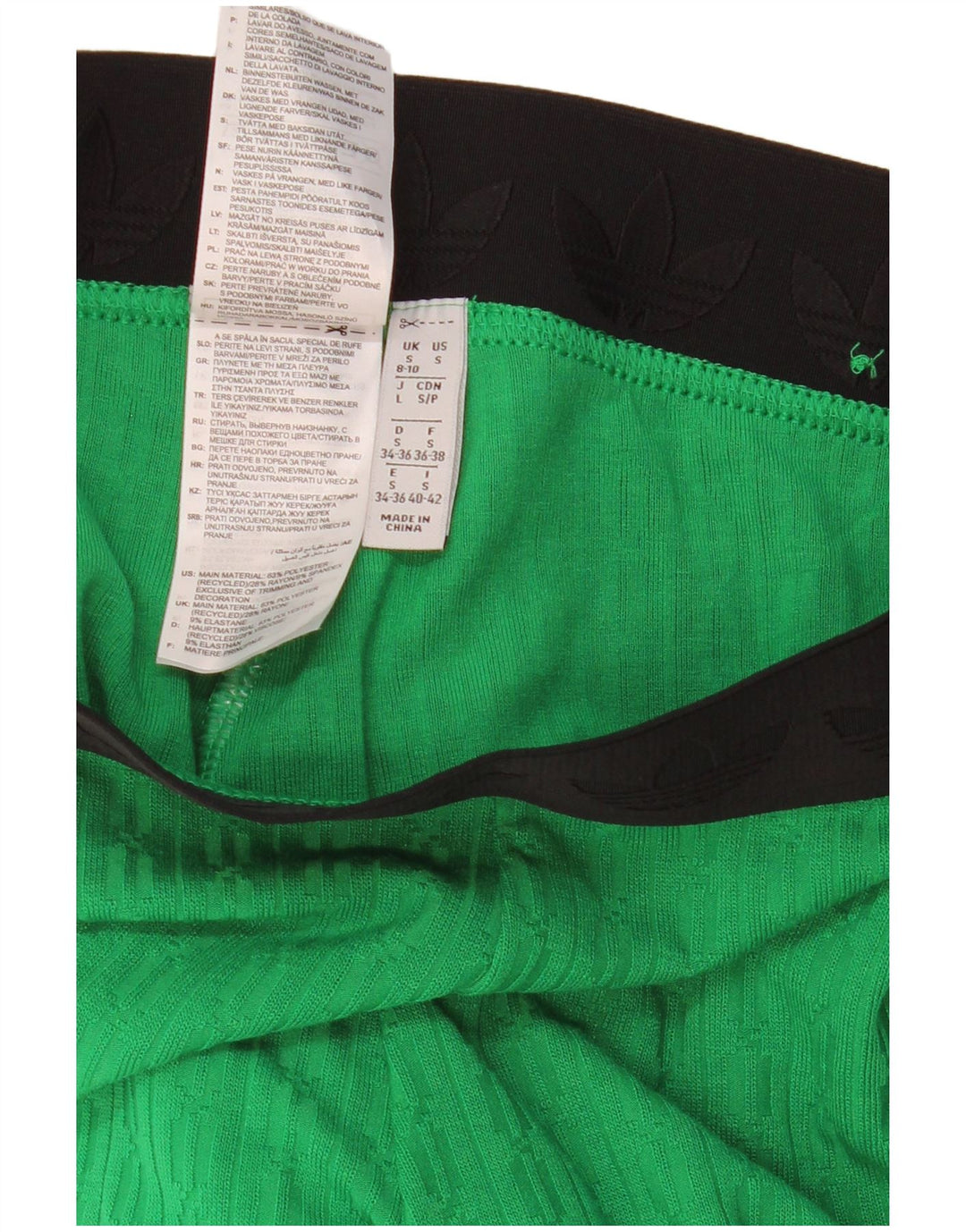ADIDAS Womens Leggings UK 8/10 Small  Green Colourblock Polyester