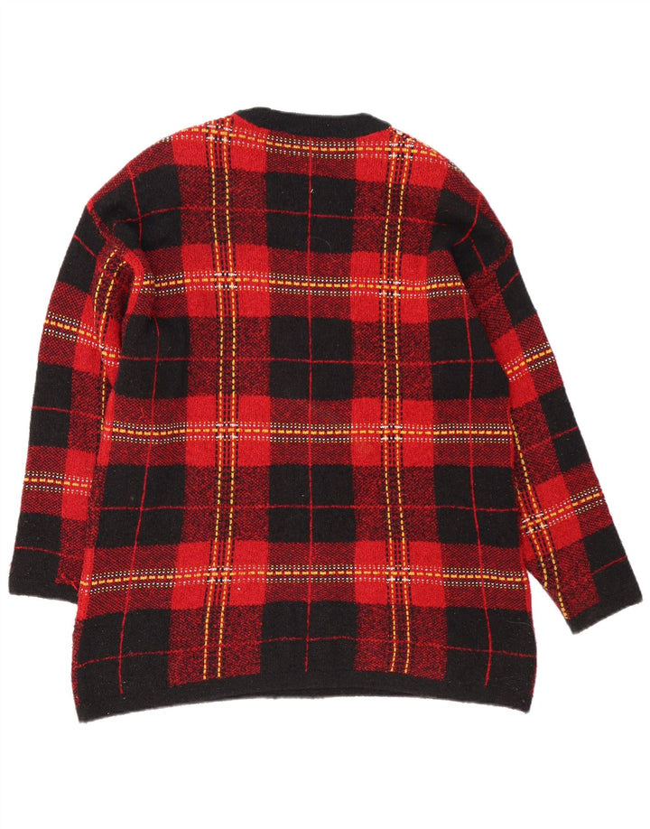 Marks & Spencer Dame sweater med rund hals DK 16 Stor rød ternet