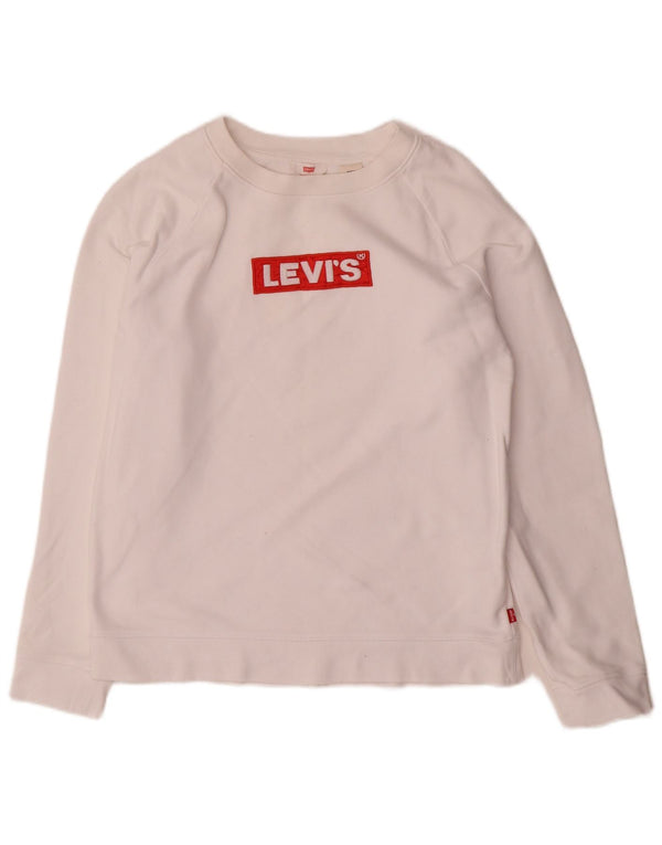 Levi's Womens Graphic Oversized Sweatshirt Jumper UK 6 XS White