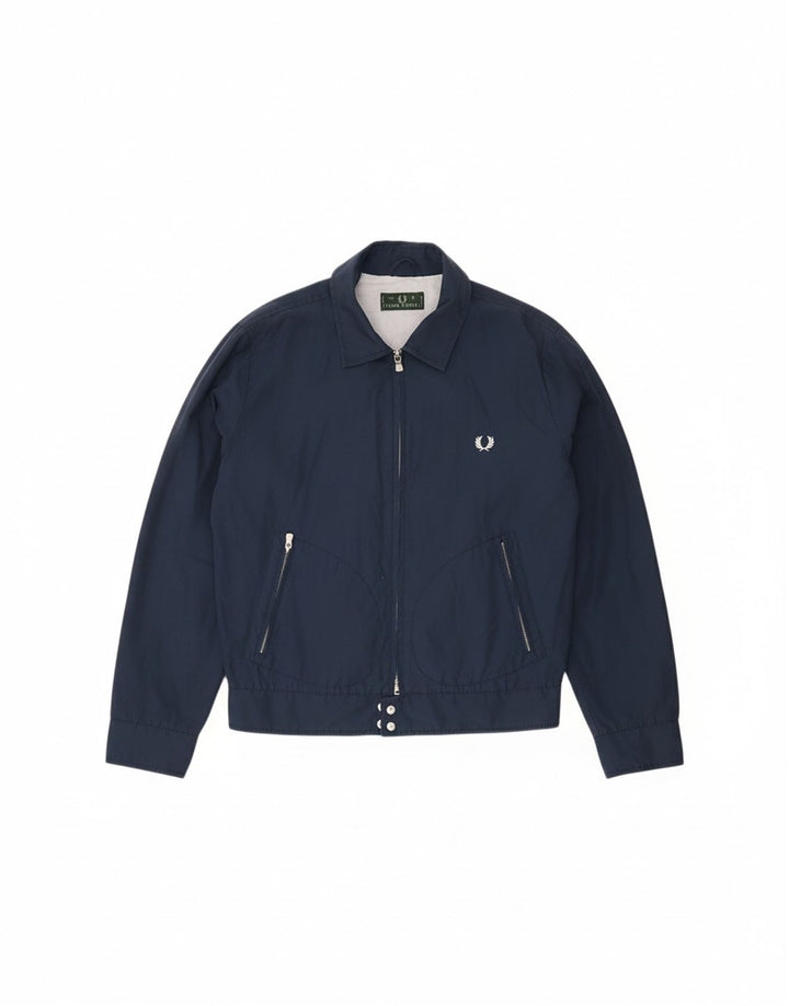FRED PERRY Chaqueta bomber para hombre UK 40 Grande Azul marino Algodón