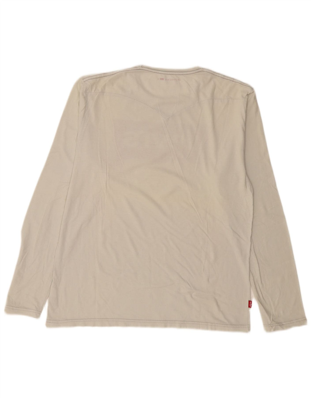LEVI'S Mens Graphic Top Long Sleeve Large White Cotton