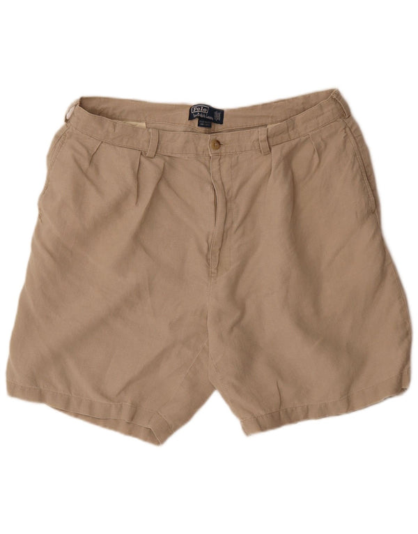 Polo Ralph Lauren Herren Pegged Chino Shorts W38 XL Beige Leinen