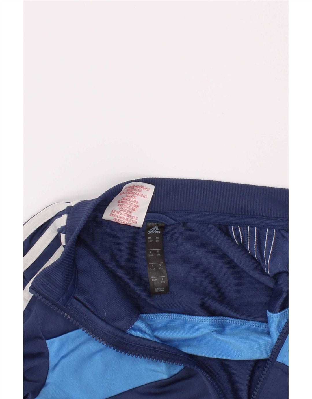 Спортивный костюм Adidas для мальчиков, верхняя куртка 5–6 лет, темно-синий, полиэстер с цветными блоками