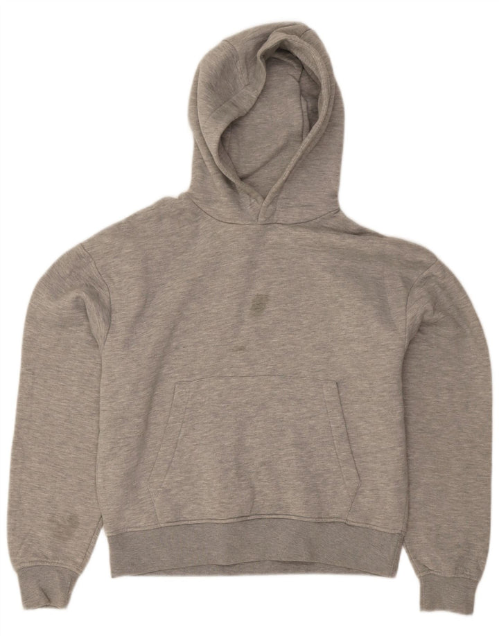 Zara moletom com capuz masculino pequeno poliéster manchado cinza