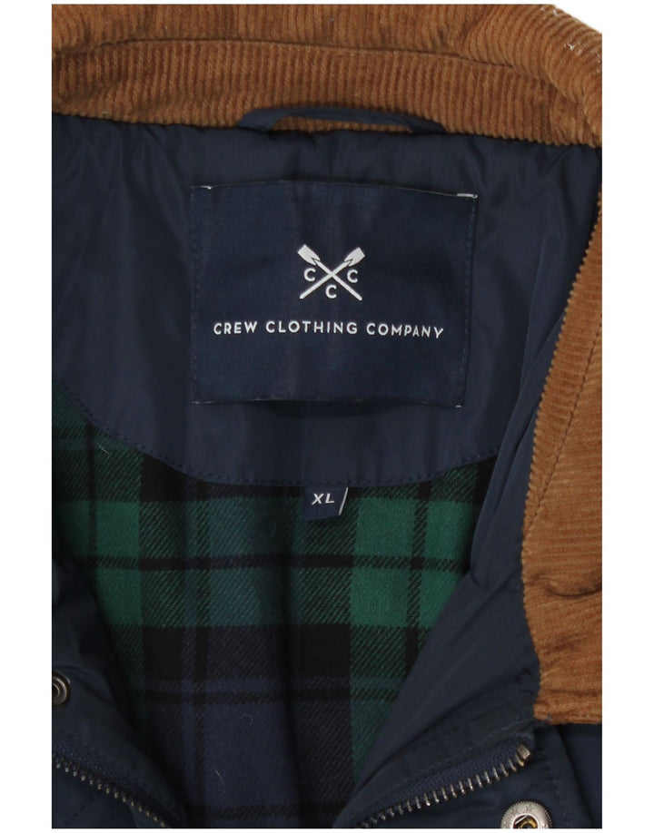 Crew Clothing Herre quiltet jakke UK 42 XL Navy Blue Polyester
