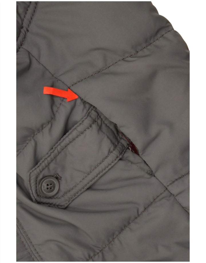 Hollister Womens Padded Gilet UK 14 Large Grey Polyester