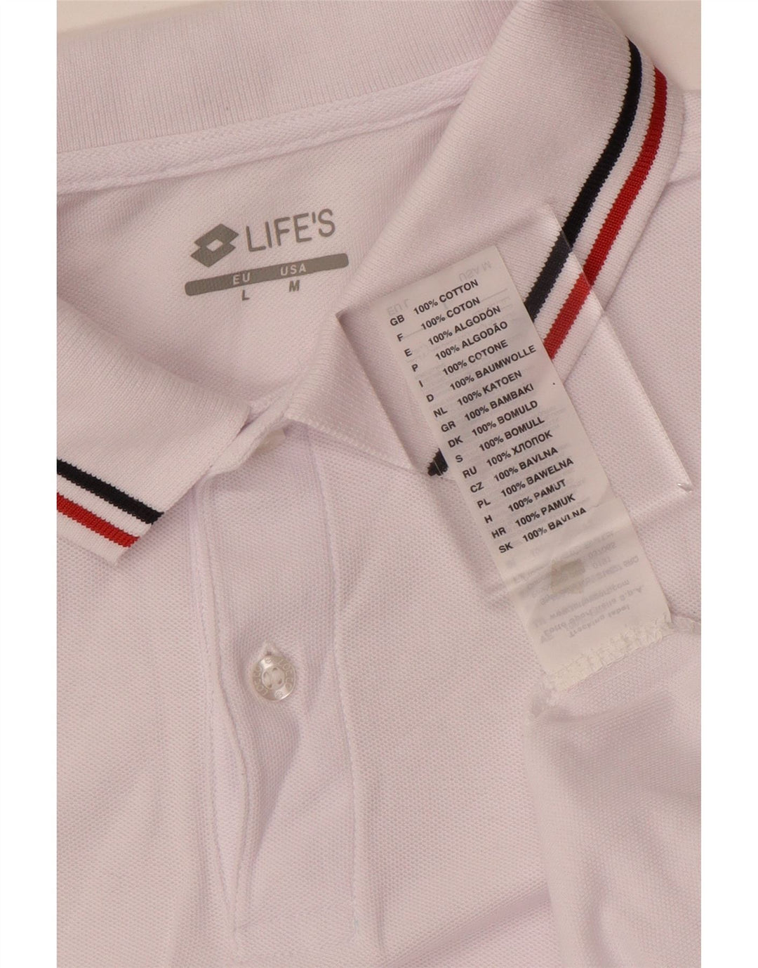Lotto Mens Polo Shirt Medium Pink Cotton