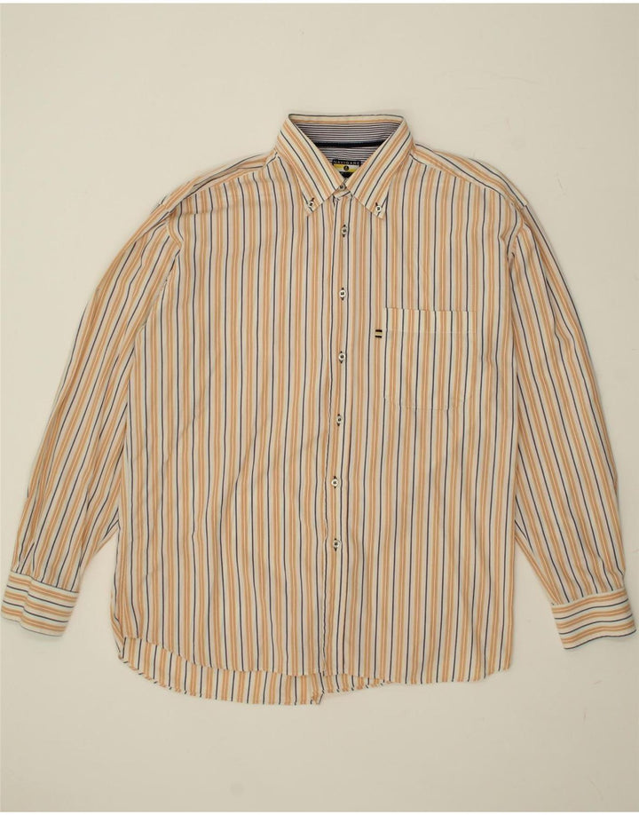 NAVIGARE Mens Shirt XL Beige Striped Vintage Navigare and Second-Hand Navigare from Messina Hembry 