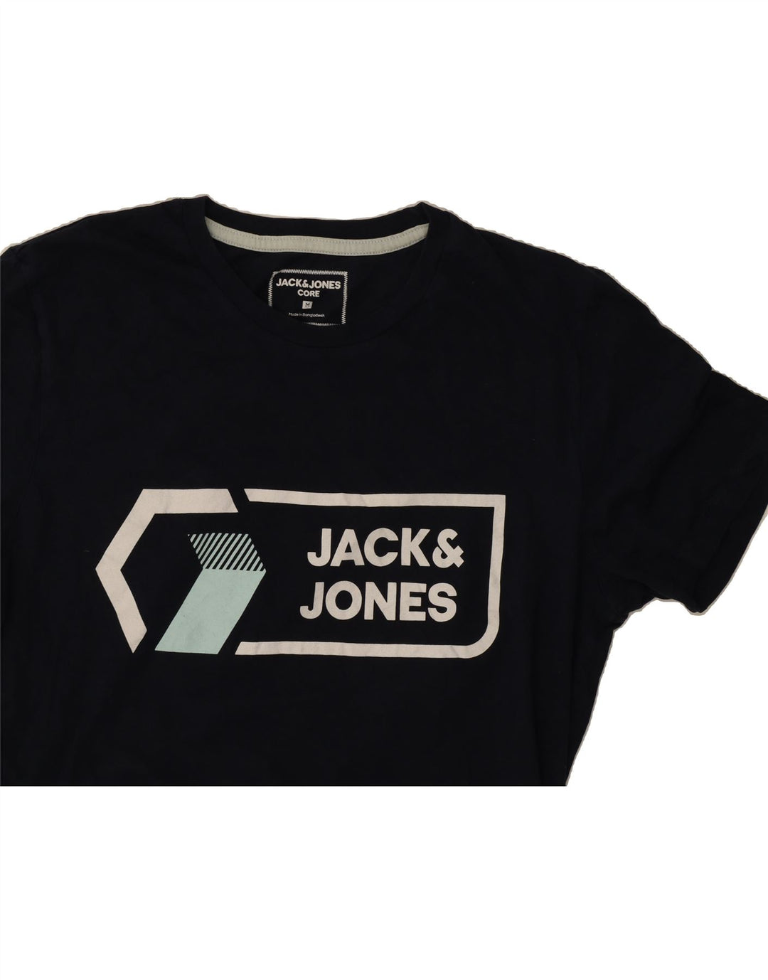 JACK & JONES Mens Graphic T-Shirt Top Medium Navy Blue Cotton Vintage Jack & Jones and Second-Hand Jack & Jones from Messina Hembry 