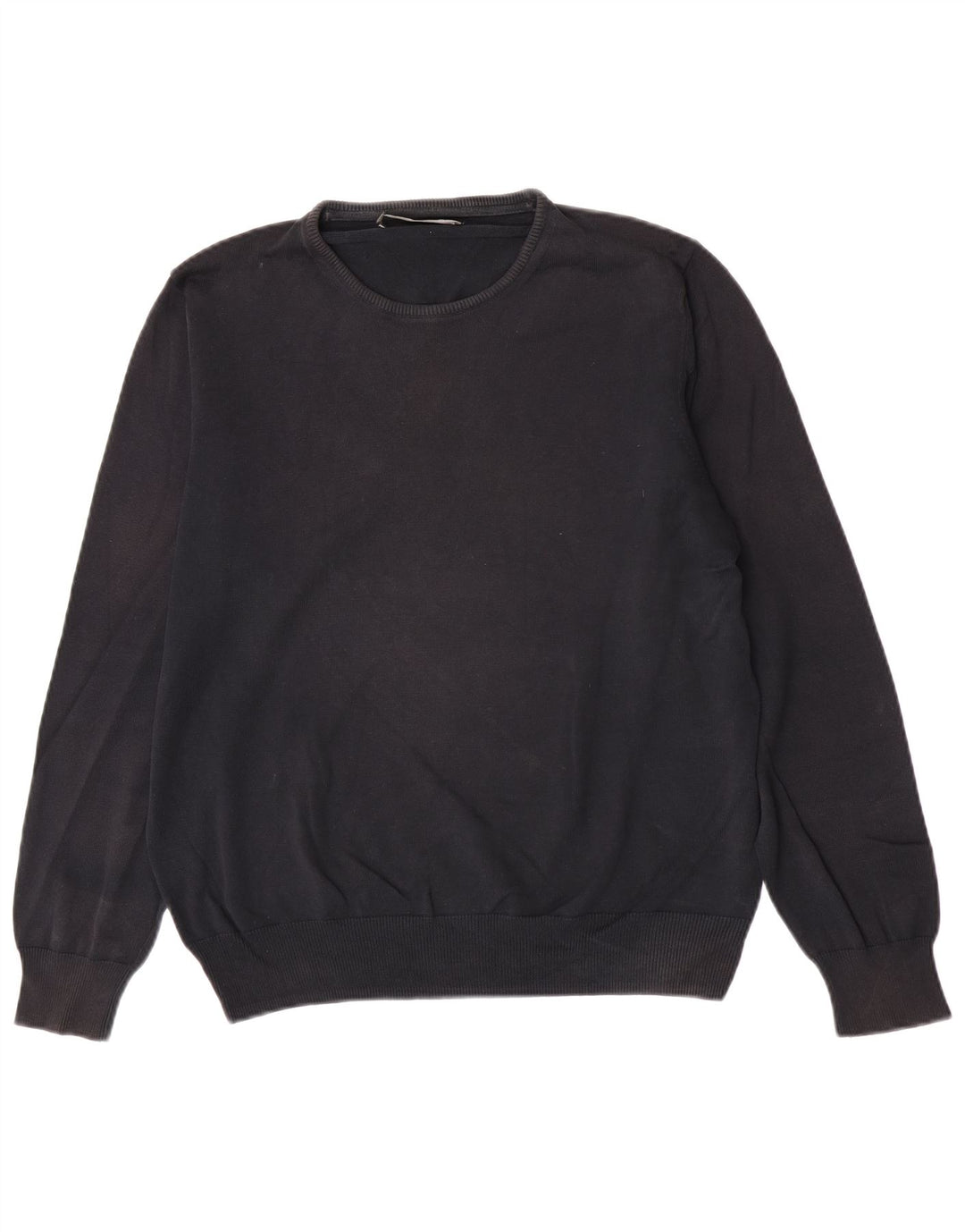 Zara Mens Crew Neck Jumper Sweater Large Black