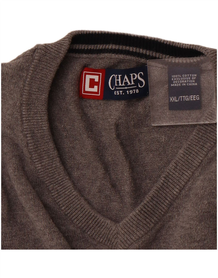 CHAPS Mens Vest Tank Top 2XL Grey Cotton